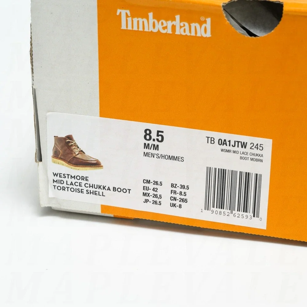 Timberland Westmore Mid Lace Chukka Boots Mens 8.5 Brown Tortoise Shell Leather